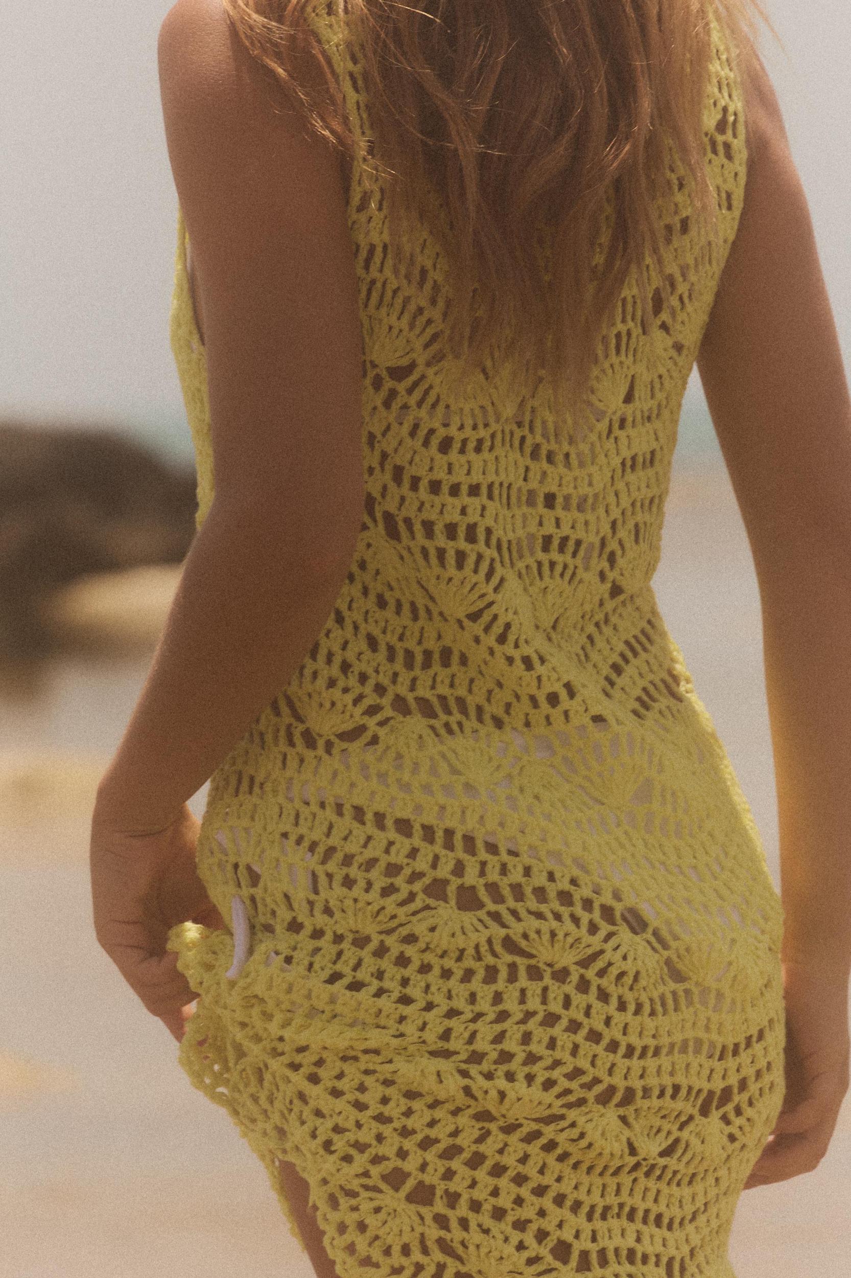 OPEN KNIT MINI DRESS Product Image