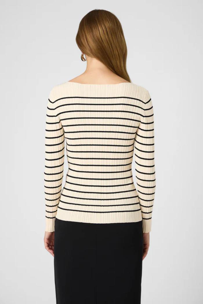 Stripe Crinkle Knit - Classic Cream/Black Product Image