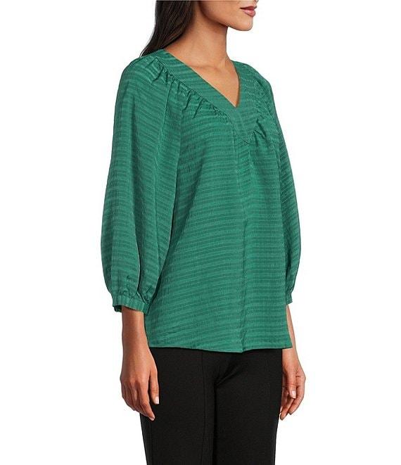 Slim Factor By Investments Sloane V-Neck 3/4 Sleeve Top Product Image