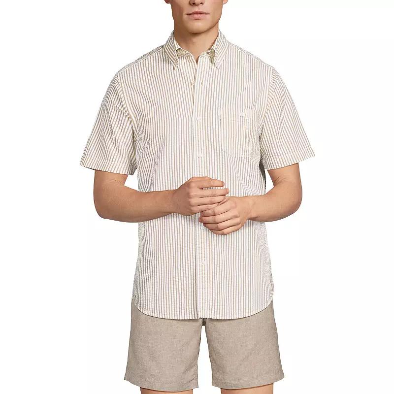 Men's Lands' End Button-Down Seersucker Shirt,  Product Image