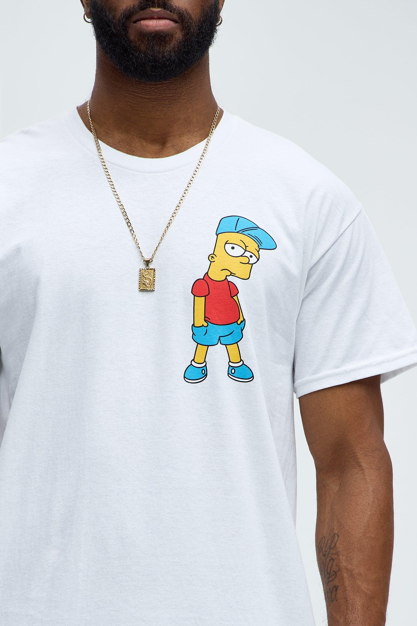 The Simpsons Bart Krusty Short Sleeve Tee - White Male Product Image