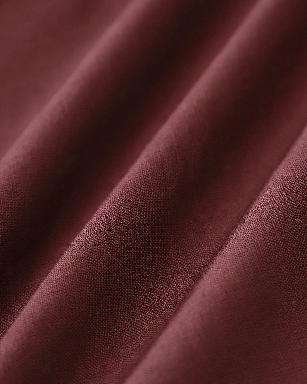 Wine Red Square Neck Shirred Slip Midi Dress Product Image