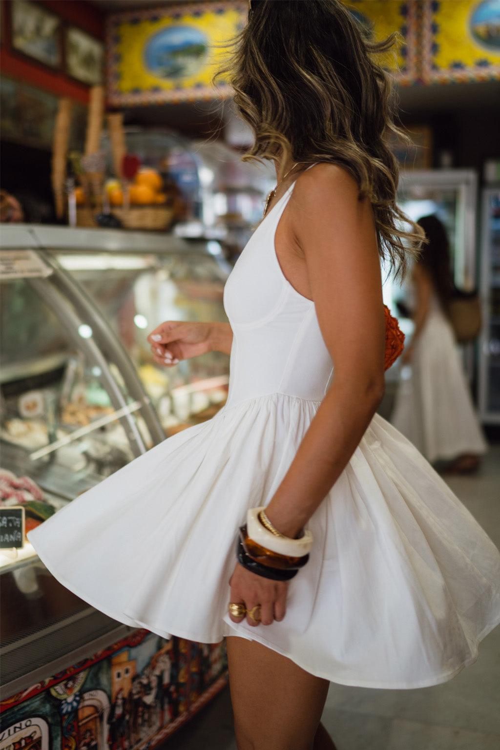 Kit White Drop Waist Mini Dress Product Image