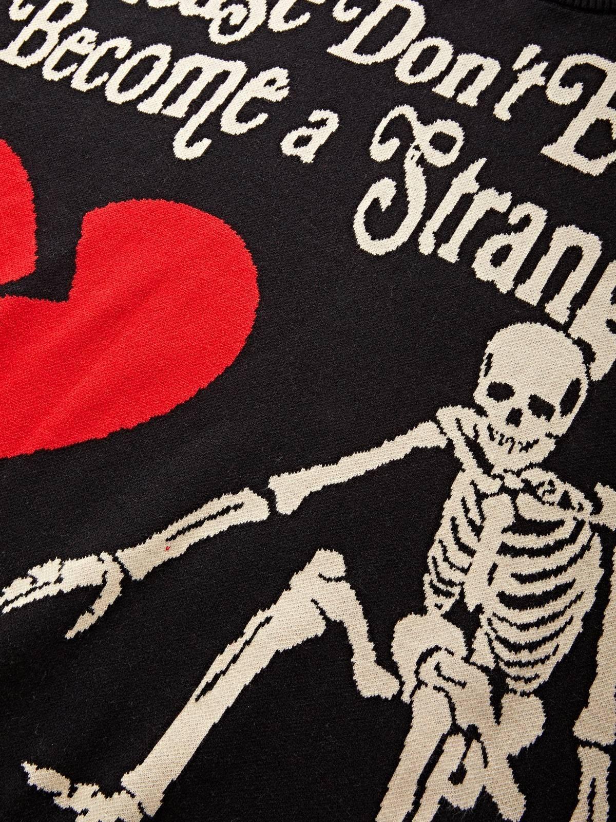 Men's Flame Skull Jacquard Knit Sweater Product Image