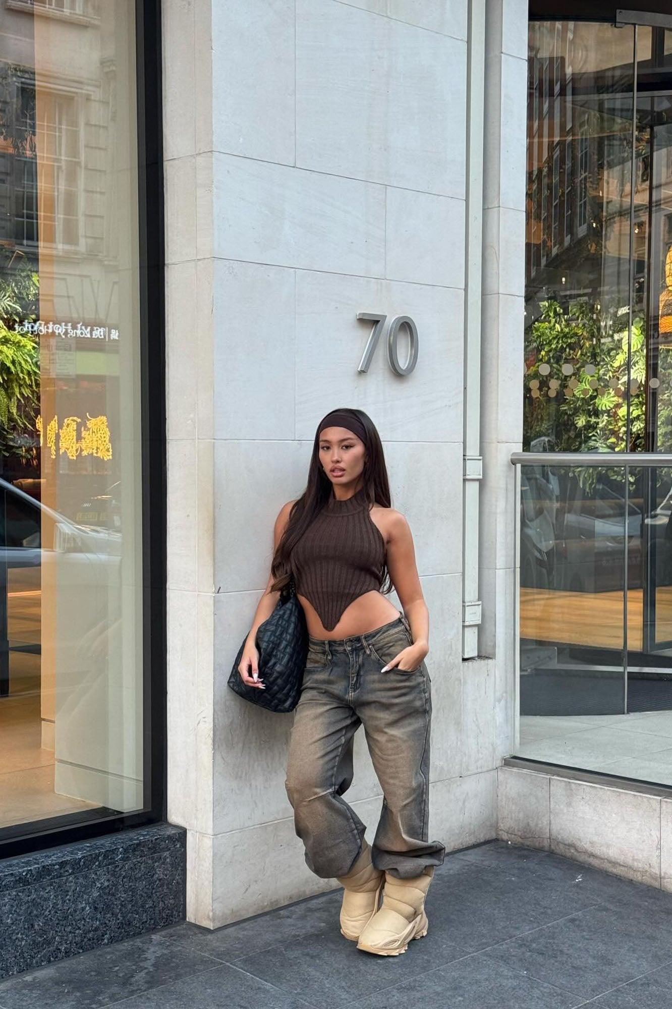 Kinslie Sweater Top - Chocolate Female Product Image