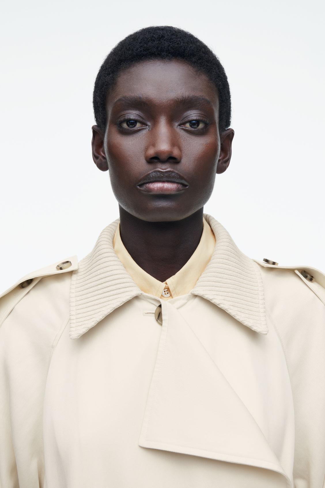 KNITTED-COLLAR TRENCH COAT Product Image