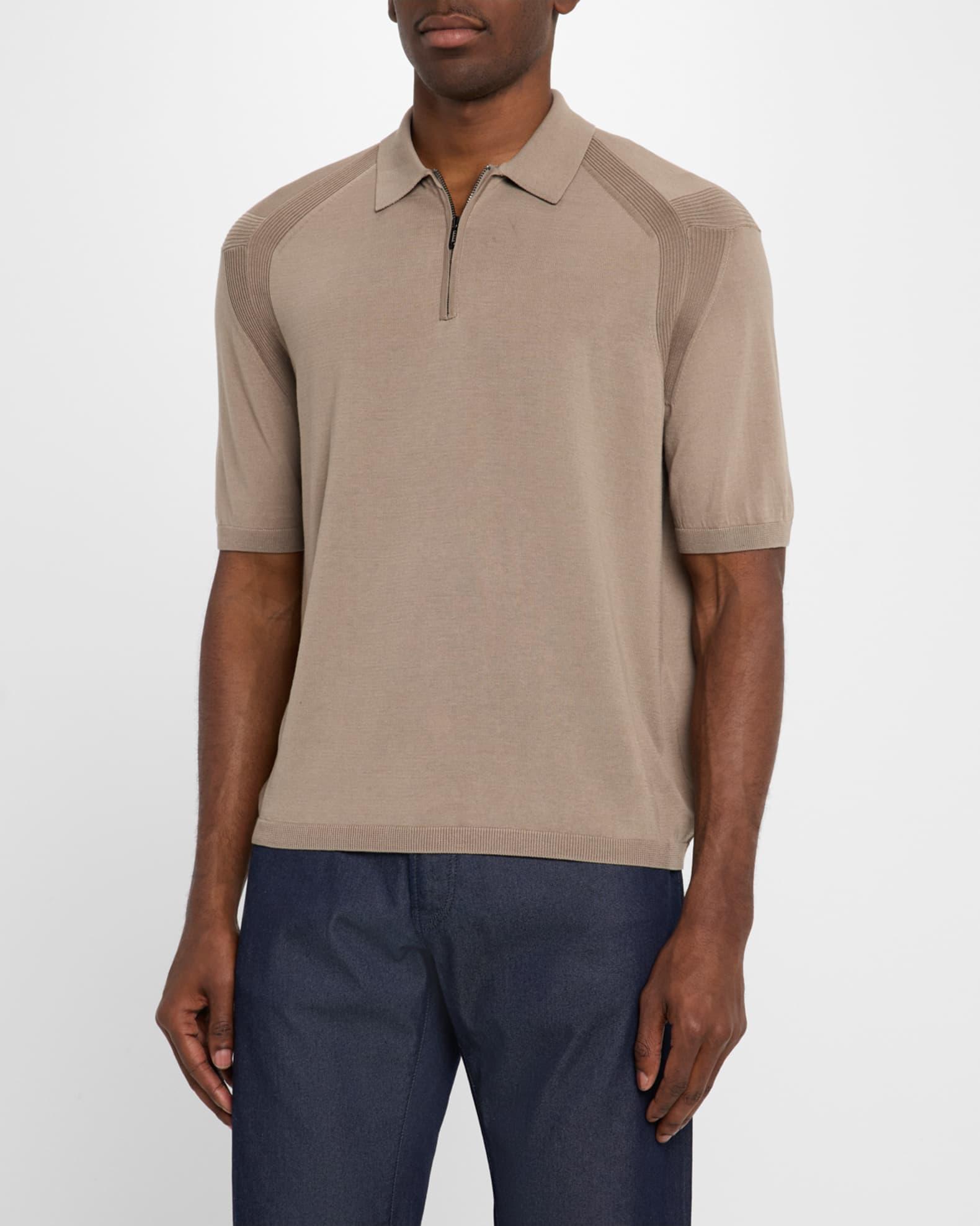 Men's Quarter Zip Polo Shirt Product Image