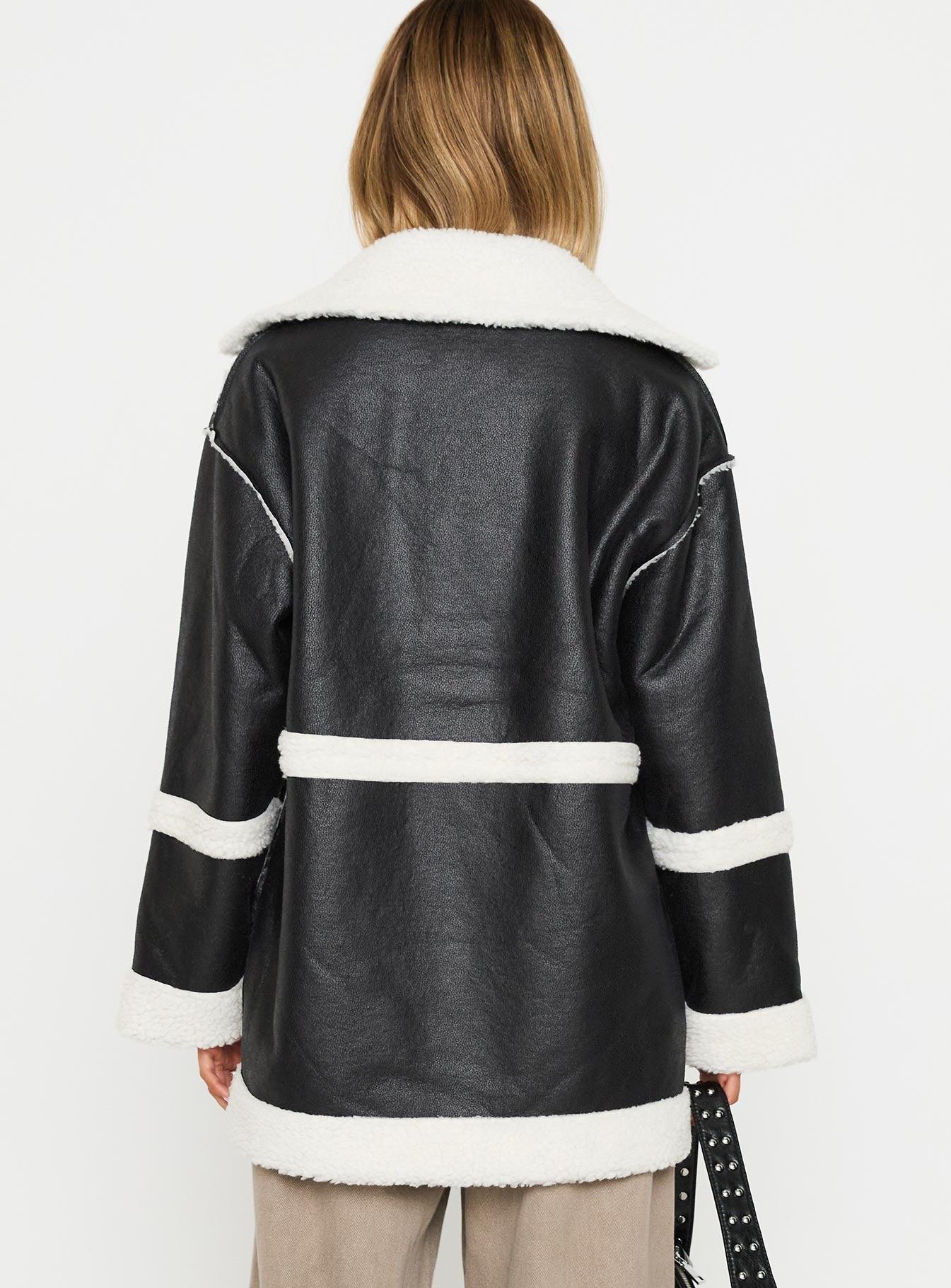 Lexie Faux Leather Jacket Black Product Image