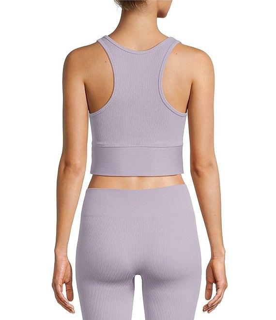Antonio Melani Active Longline Seamless Ribbed Scoop Neck Sleeveless Sports Bra Product Image