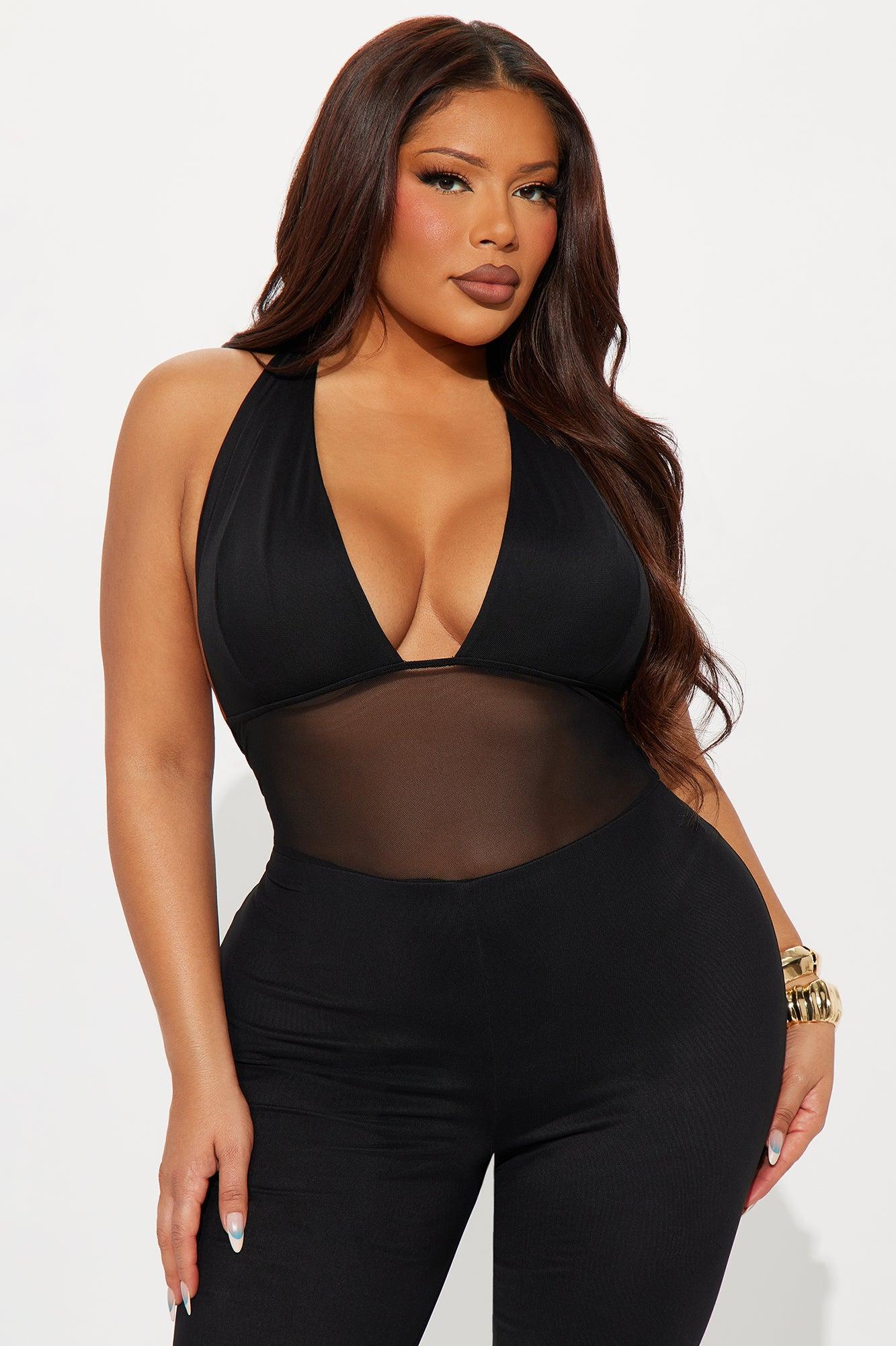 Valentina Mesh Cut Out Jumpsuit - Black Female Product Image