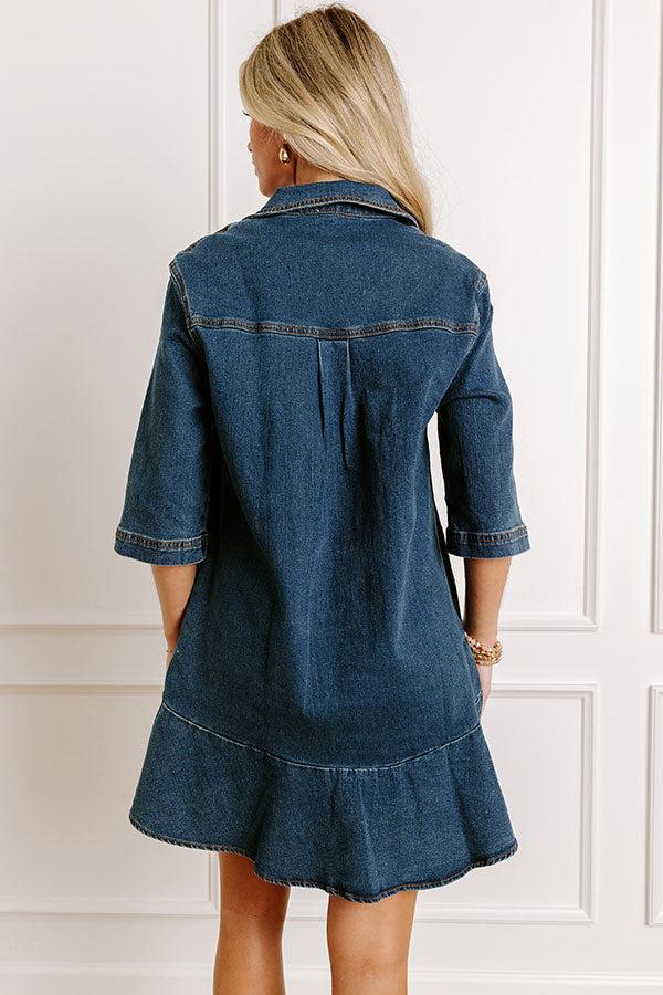 Simply Sweet Denim Mini Dress Product Image