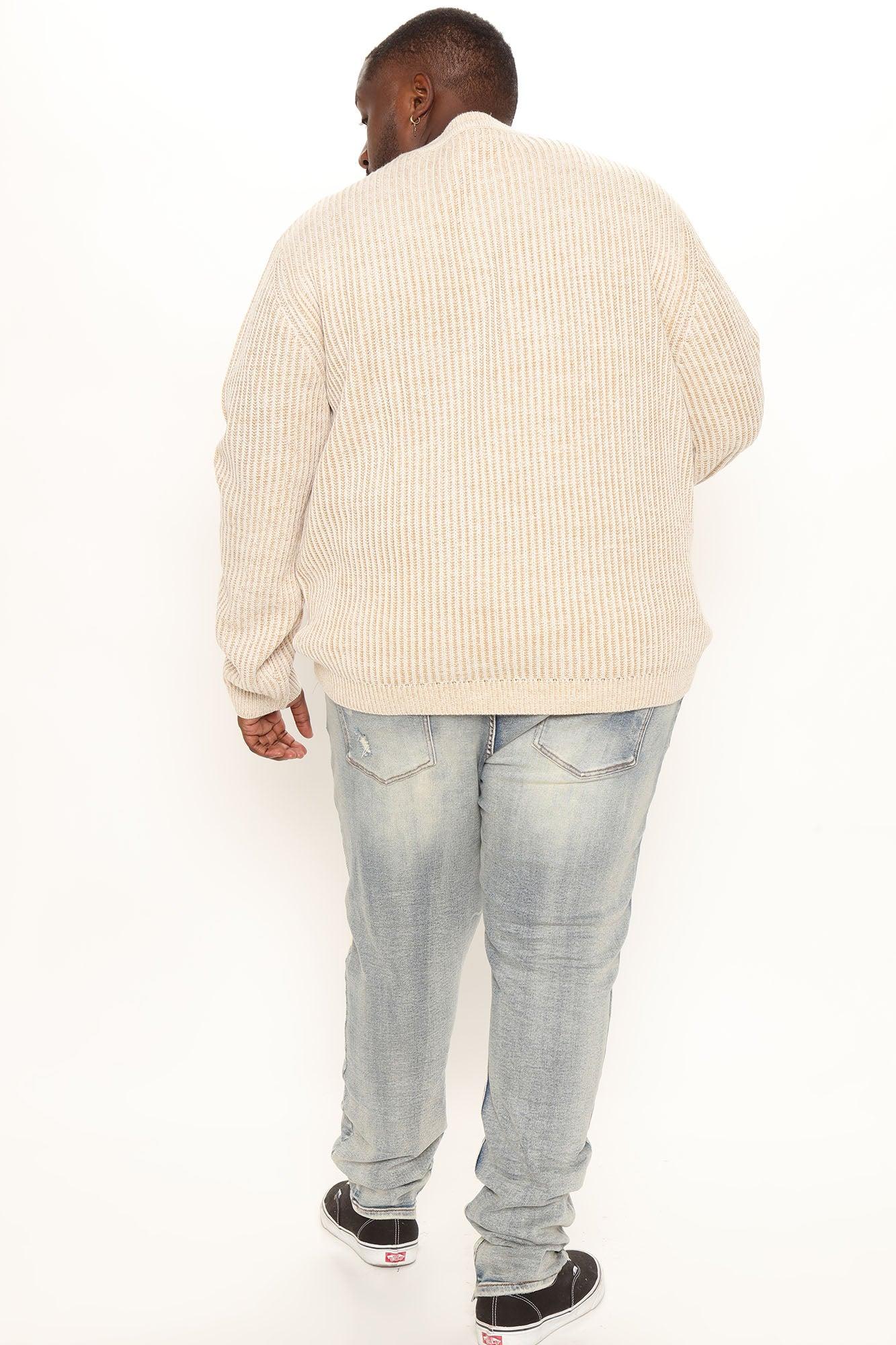 Heavy Ribbed Pullover Sweater - Cream Product Image