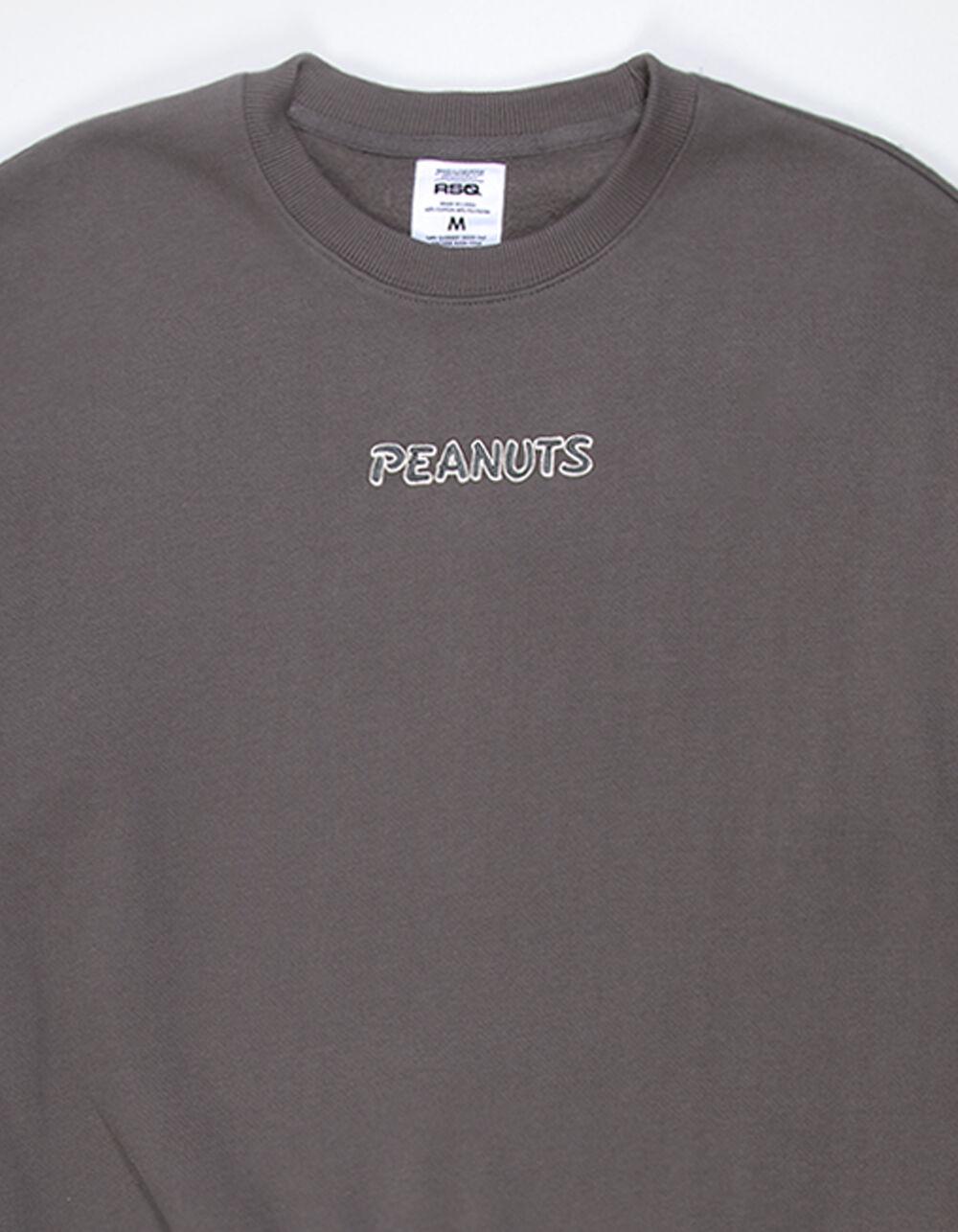RSQ x Peanuts Together Mens Oversized Crewneck Sweatshirt - DARK GRAY Product Image