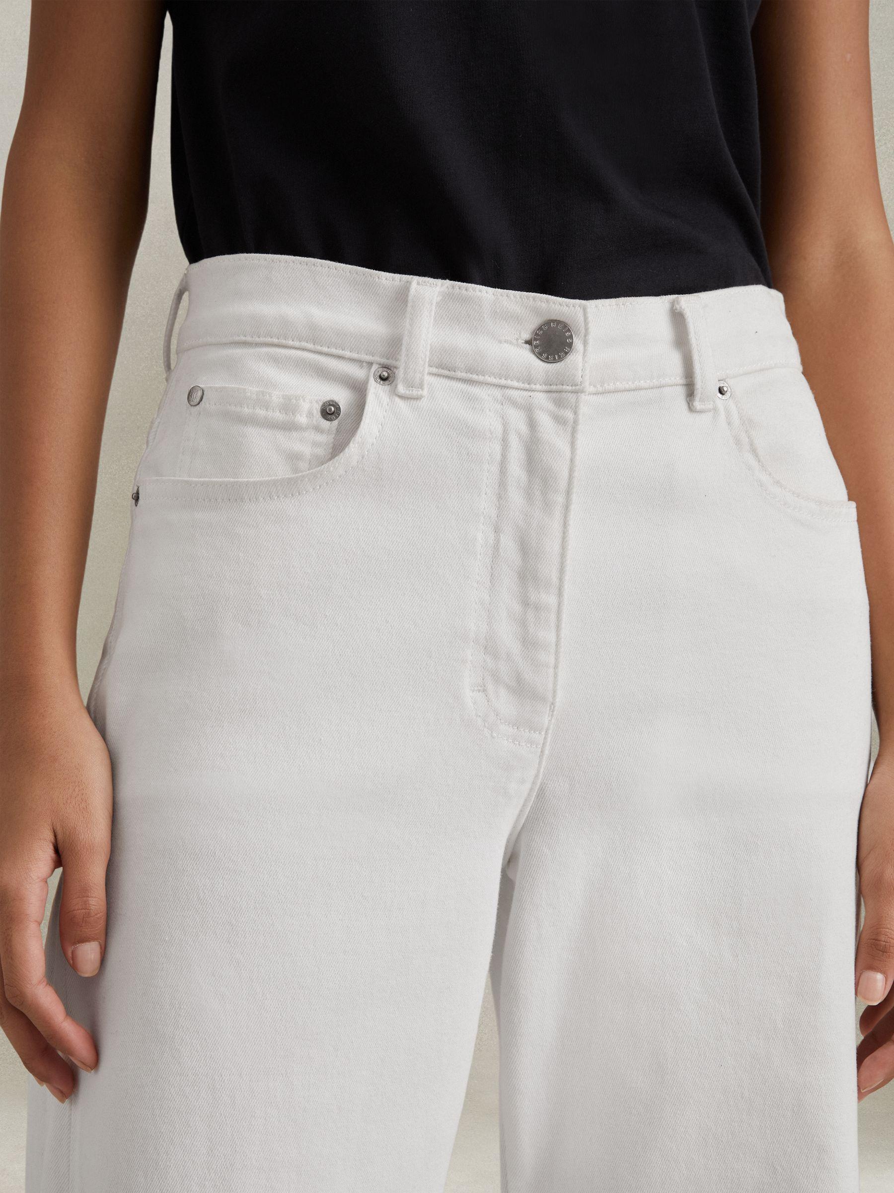Flared Side Seam Jeans in White Product Image