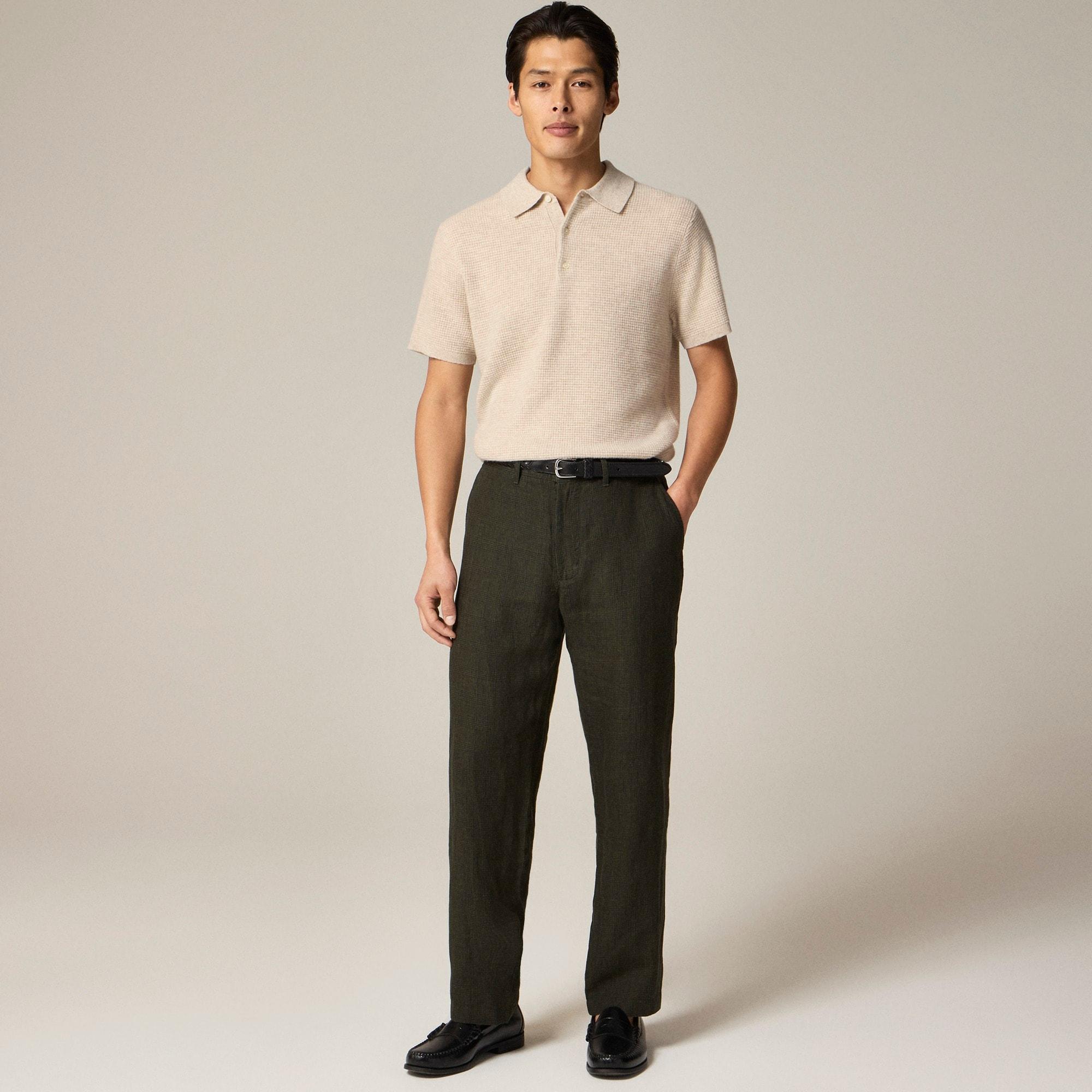 Short-sleeve cashmere waffle sweater-polo Product Image