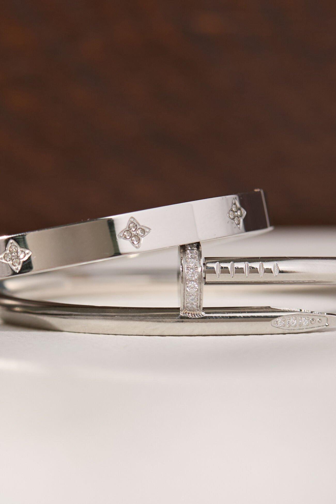 Stainless Steel Wrapped Nail Bangle Set Product Image