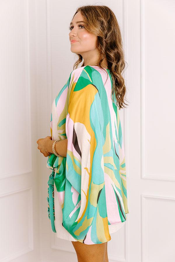 Shades Of Paradise Caftan Top in Green Product Image