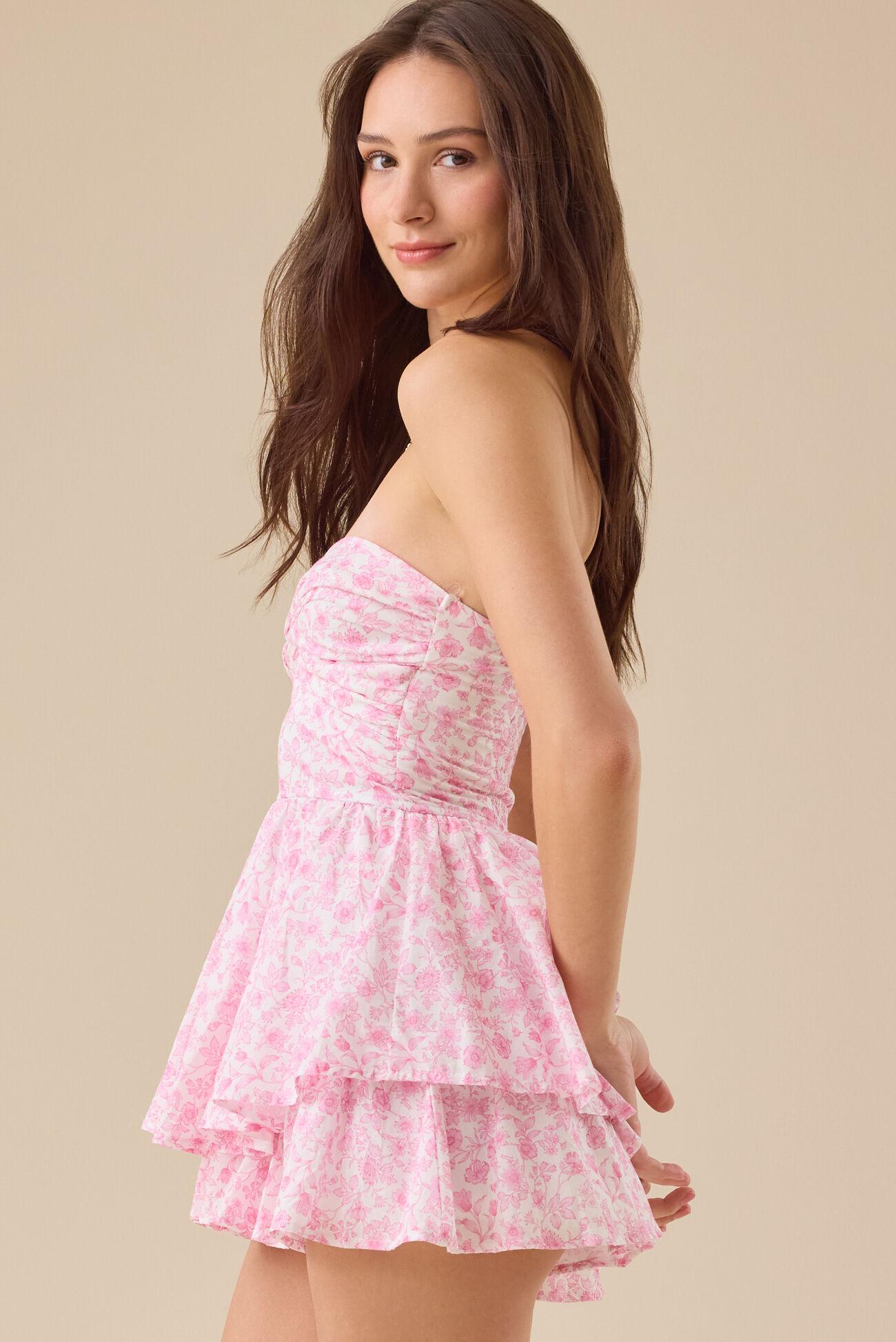 Melanie Strapless Floral Romper Product Image