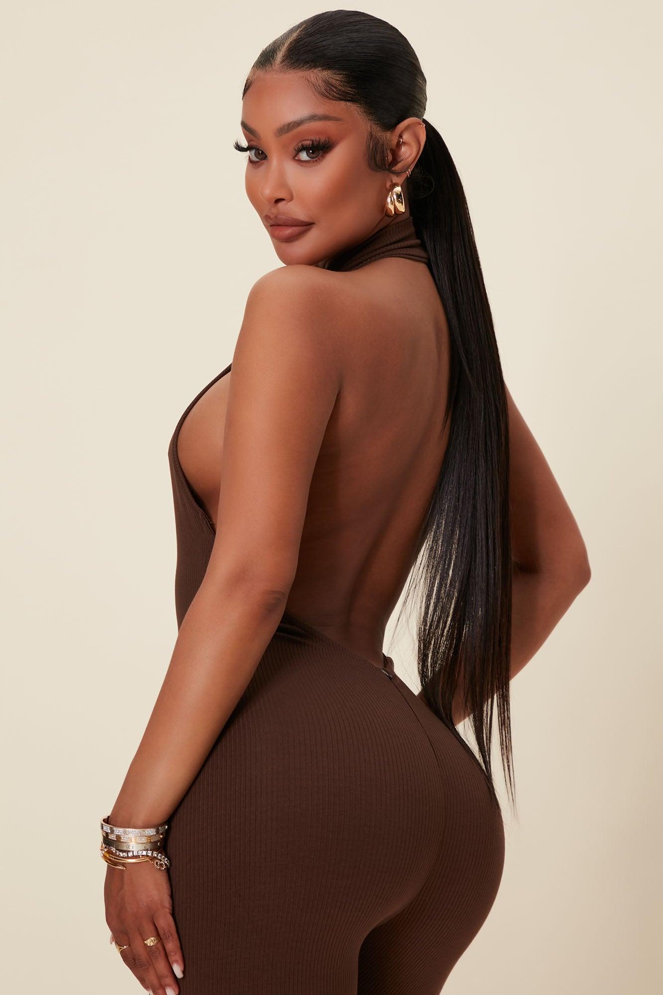 Cassandra Light Snatched Jumpsuit - Brown Product Image