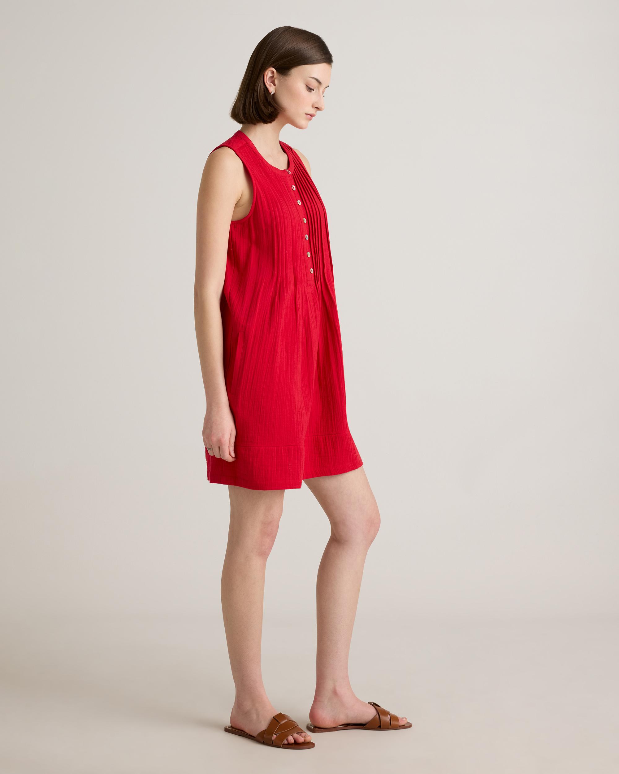 Quince | Women's Gauze Sleeveless Swing Dress Organic Cotton Product Image