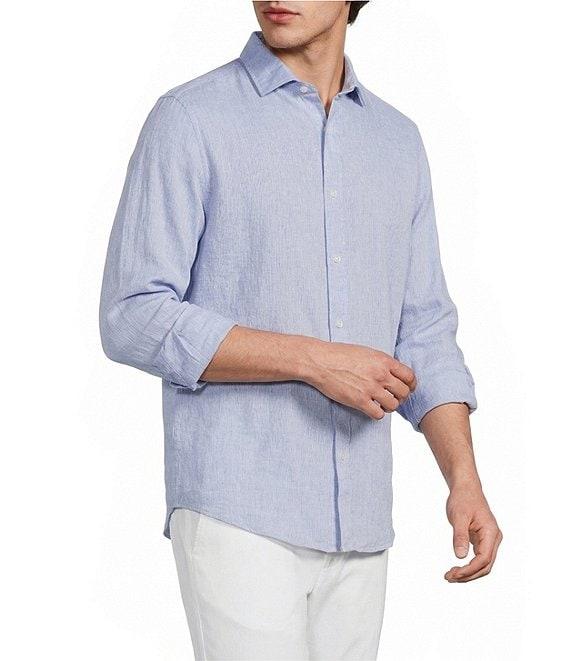 Murano Big & Tall Baird McNutt Linen Classic Fit Solid Long Sleeve Woven Shirt Product Image