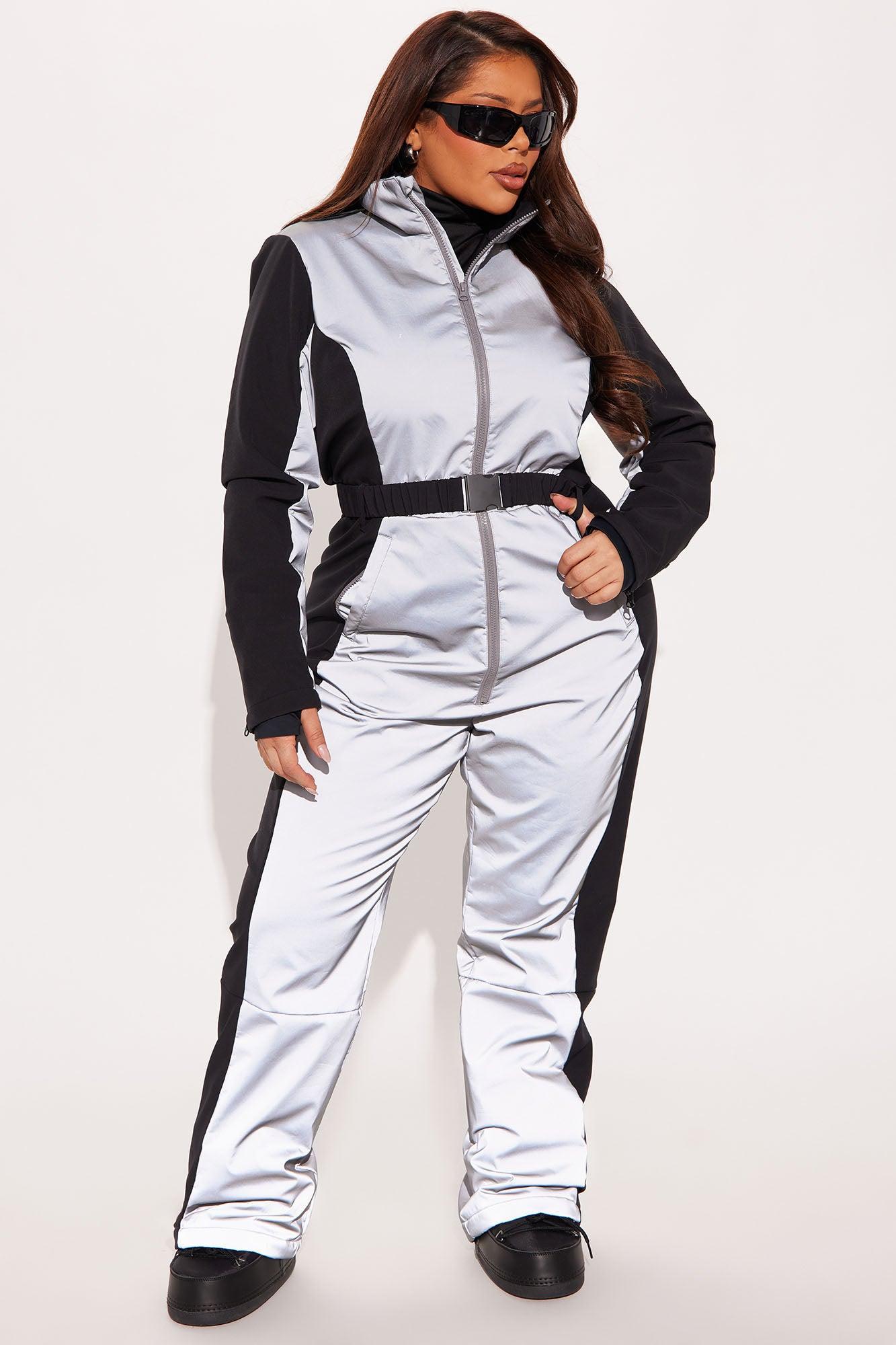 Winter Sports Reflective Ski Jumpsuit - Black Product Image