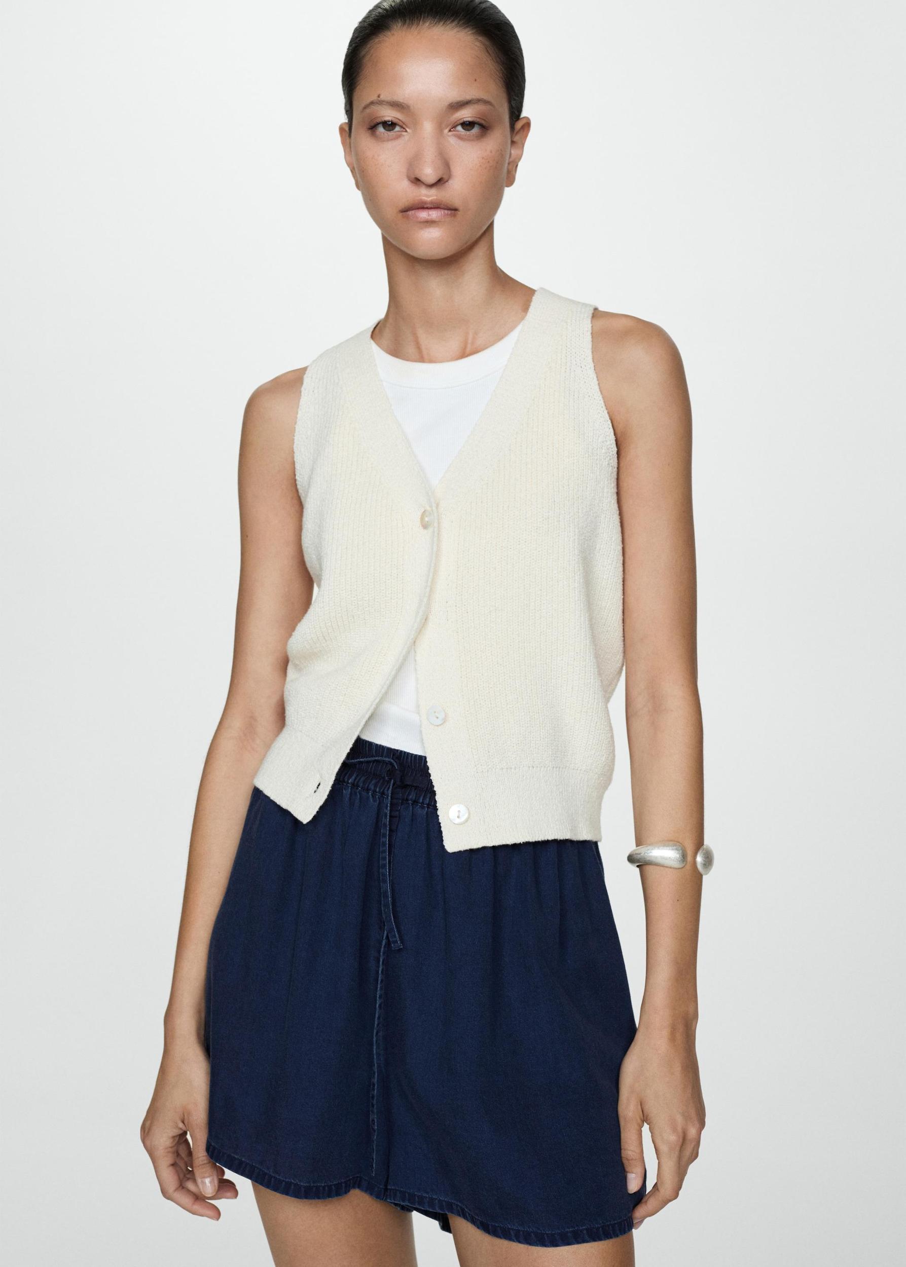 Lyocell shorts with elastic waist - Women | MANGO USA Product Image