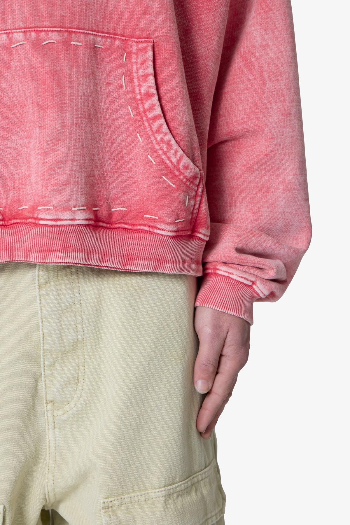 Contrast Stitch Hoodie - Red Product Image