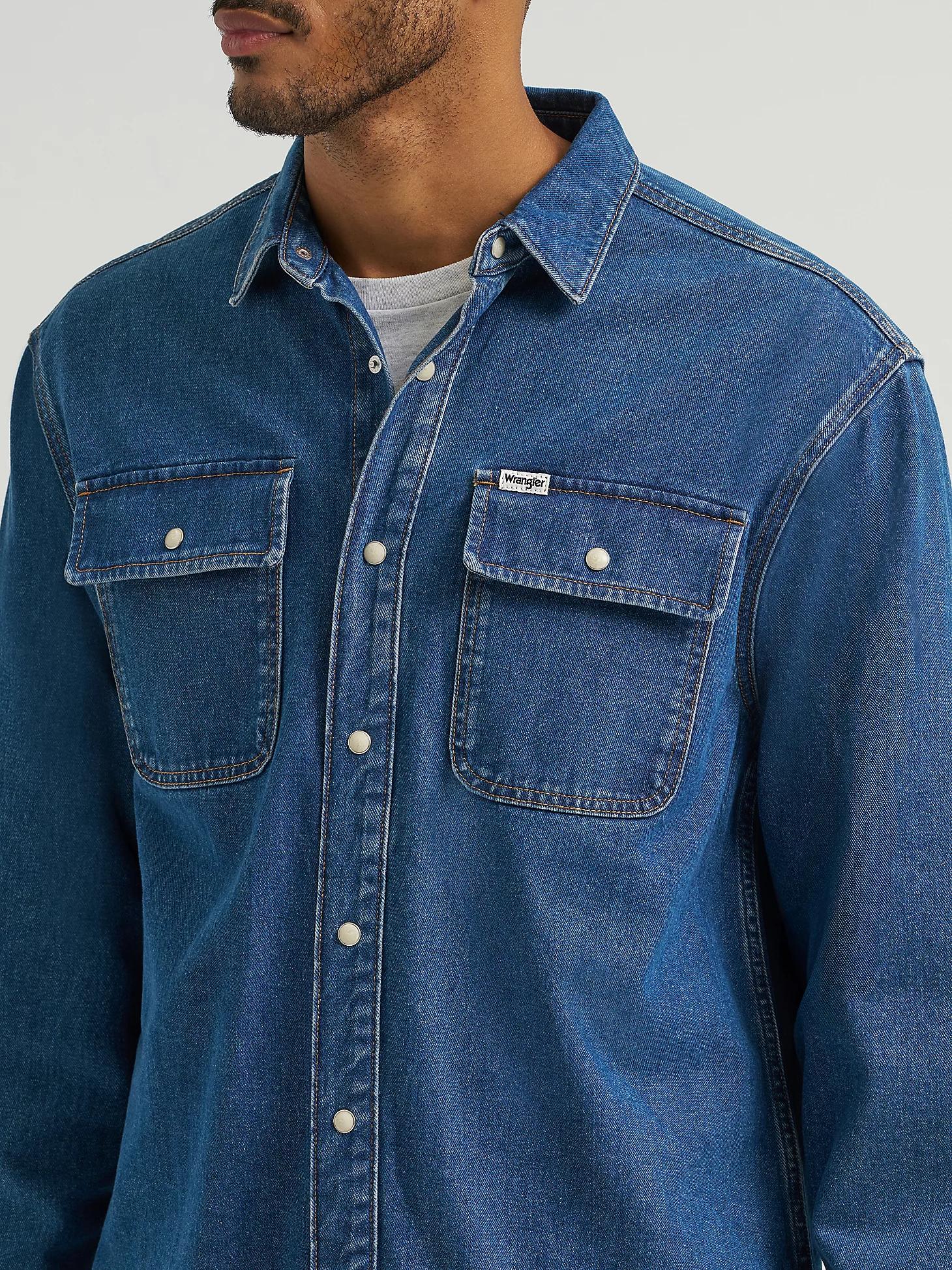 Men's Oversized Denim Shirt in Retro Blue Product Image