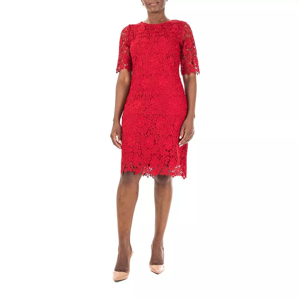 Women's Nina Leonard Floral Lace Sheath Cocktail Dress,  Product Image