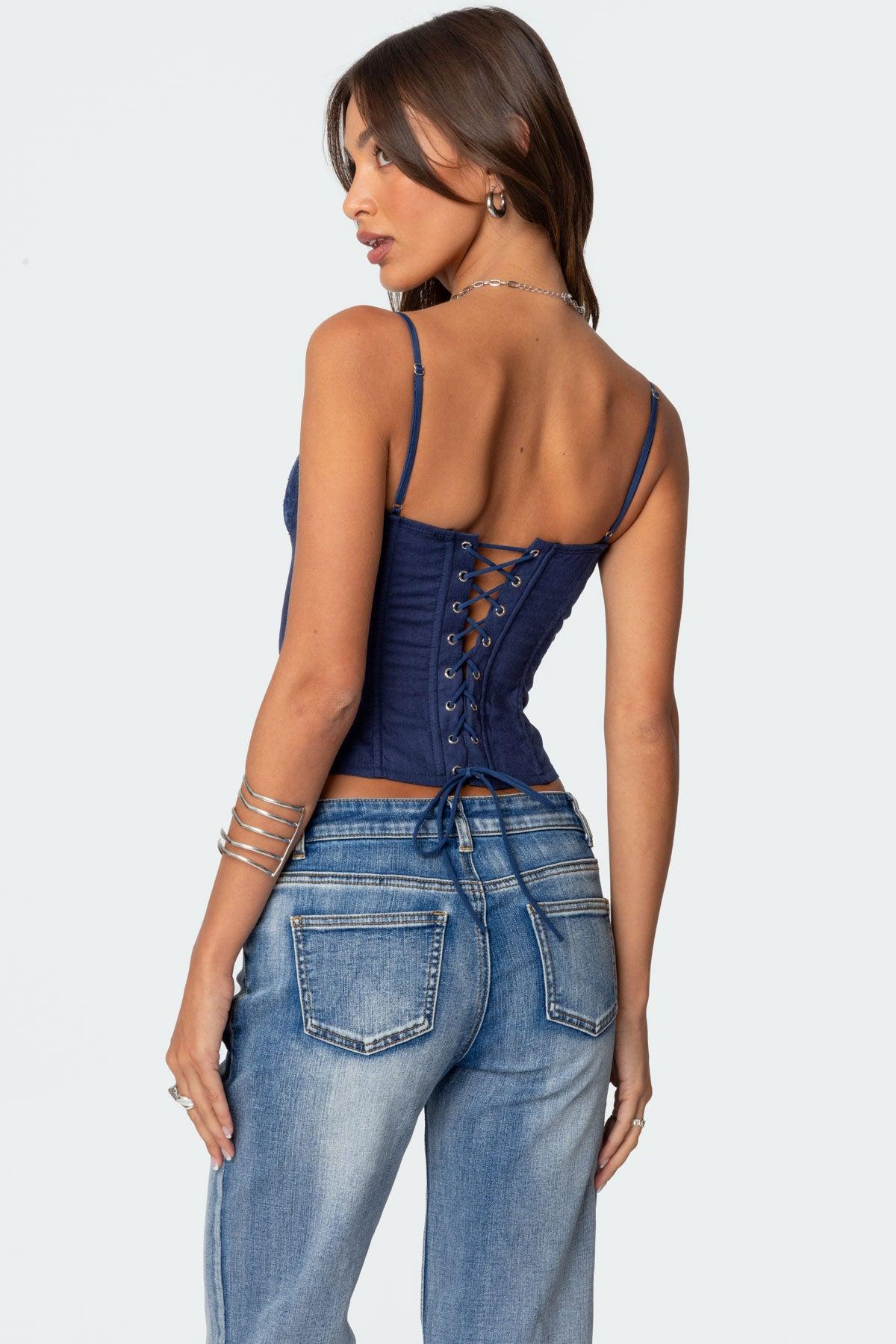 Avena Linen Look Lacey Corset Product Image