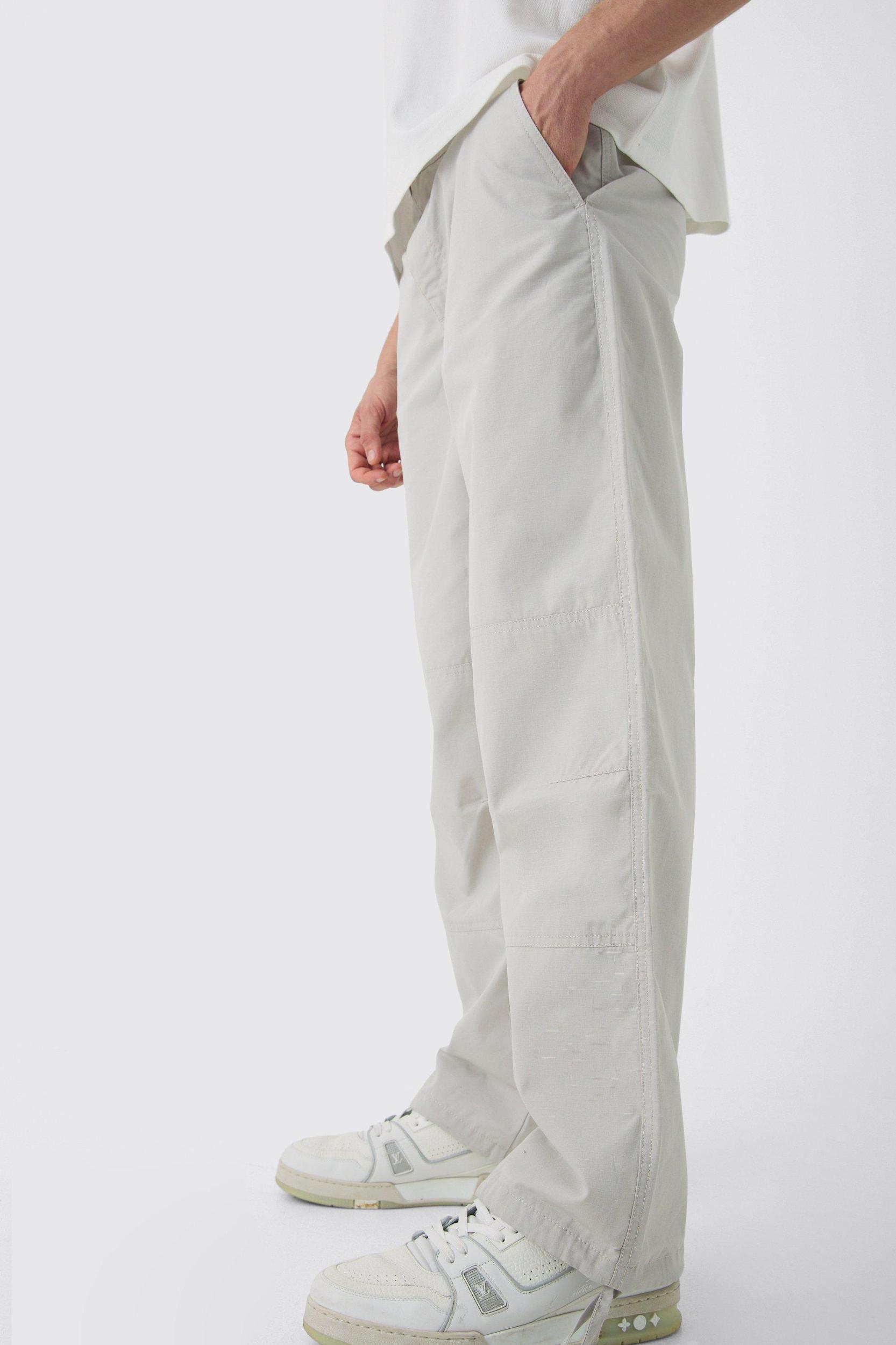 Relaxed Fit Textured Ripstop Pants | boohooMAN USA Product Image