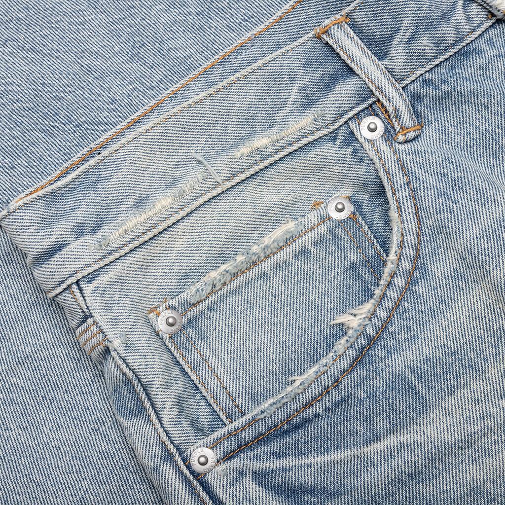 Knee Blowout Dirty Jeans - Light Indigo Male Product Image