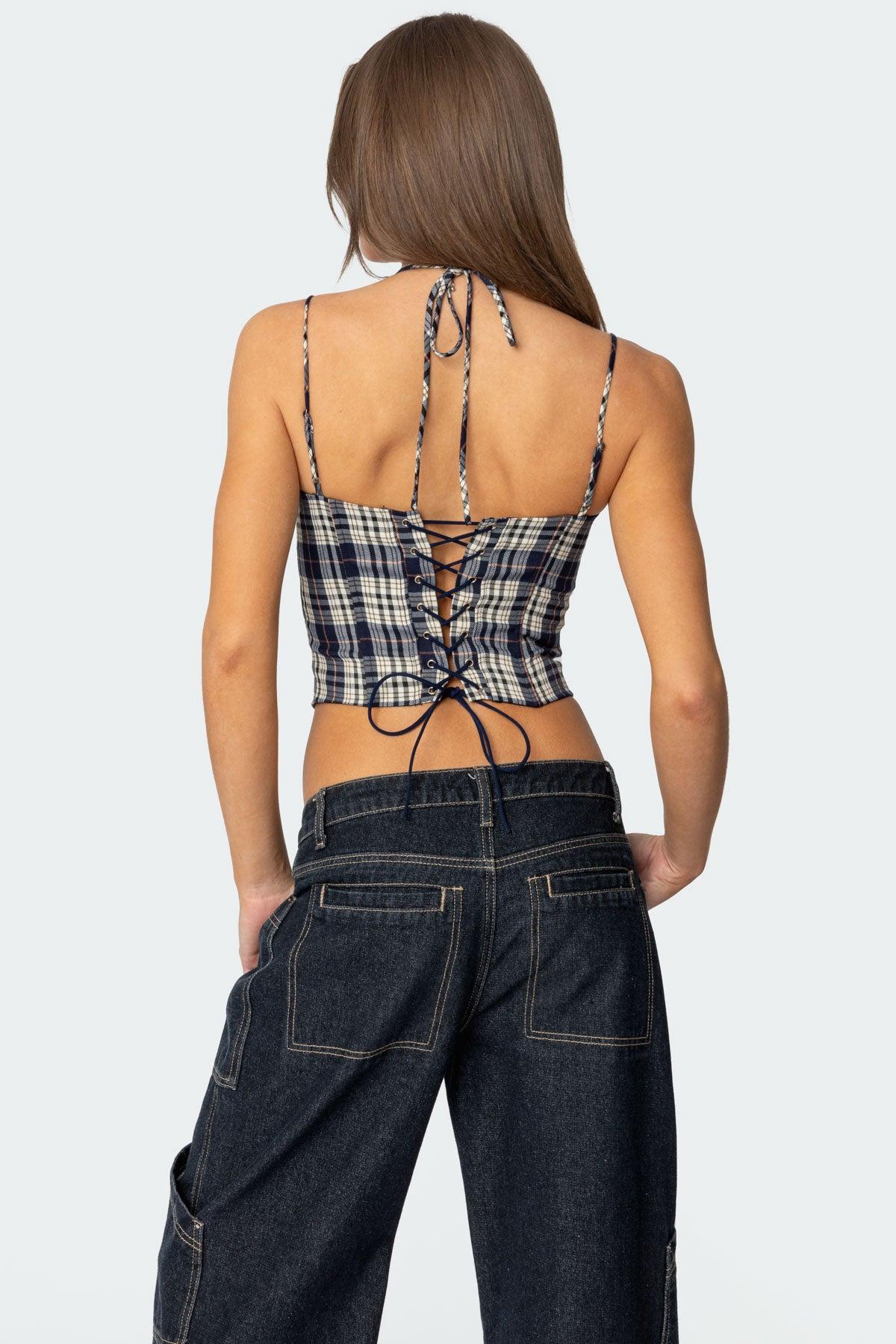 Leon Plaid Corset Product Image