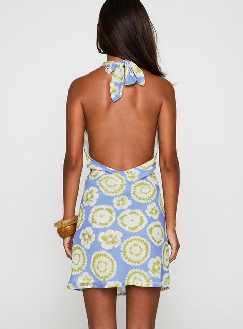 Neelia Mini Dress Blue / Yellow Product Image