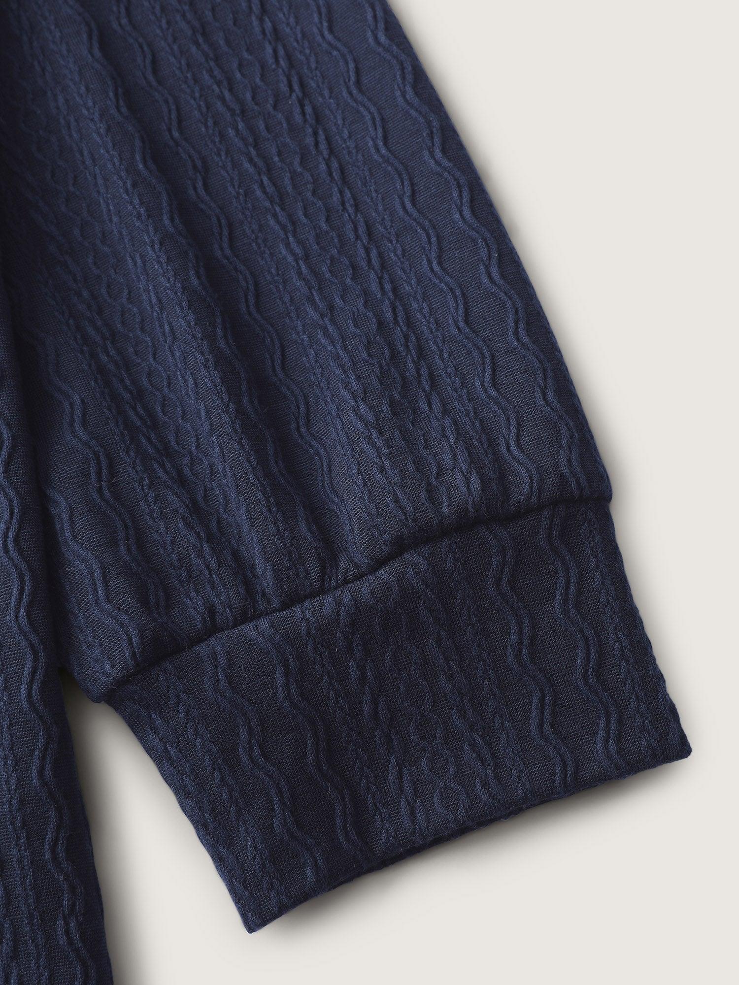 Textured Bowknot Color Contrast Sweatshirt Female Product Image