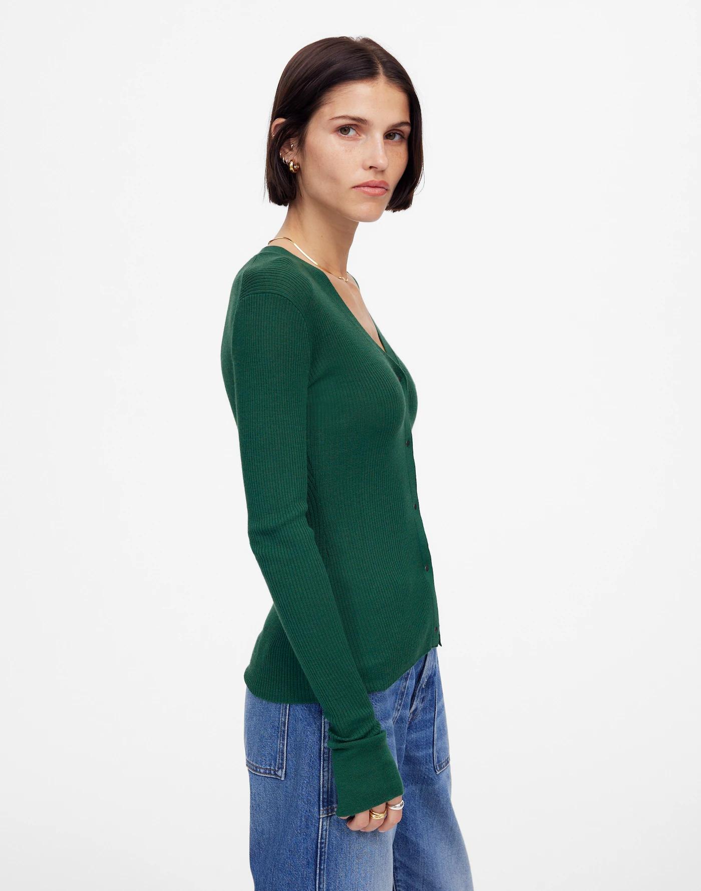 Merino Wool-Silk Blend Cardigan Sweater Product Image