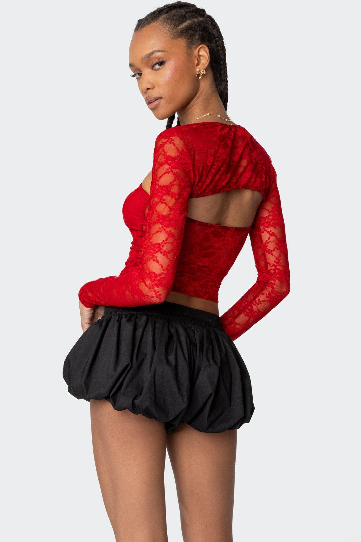 Addison Sheer Lace Two Piece Top Product Image