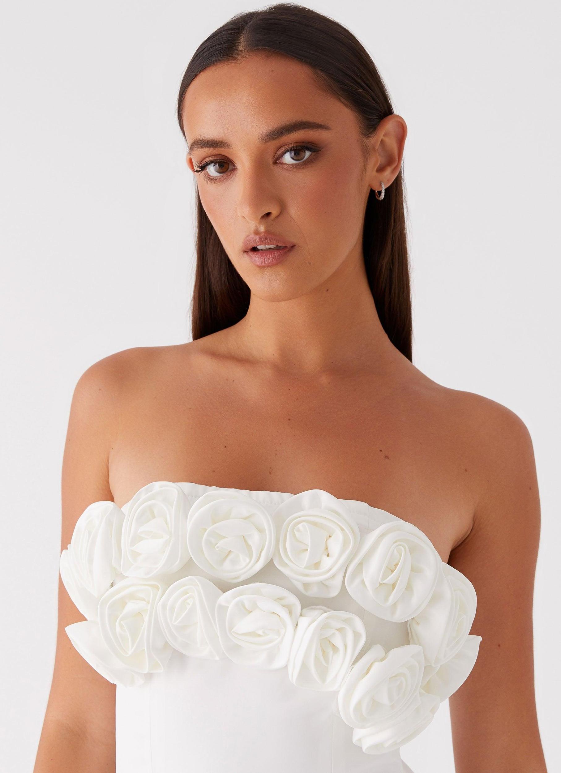 Bouquet Dream Mini Dress - White Product Image