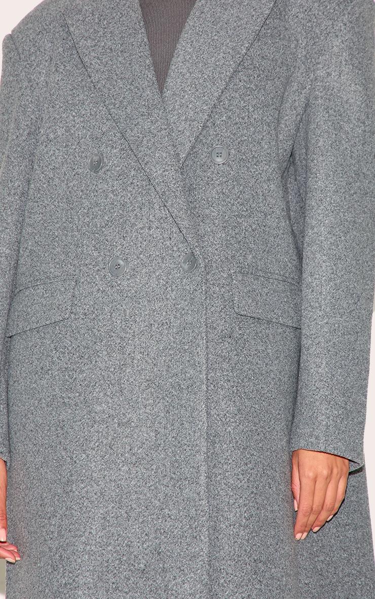 Grey Structured Extreme Oversized Double Breasted Coat Product Image
