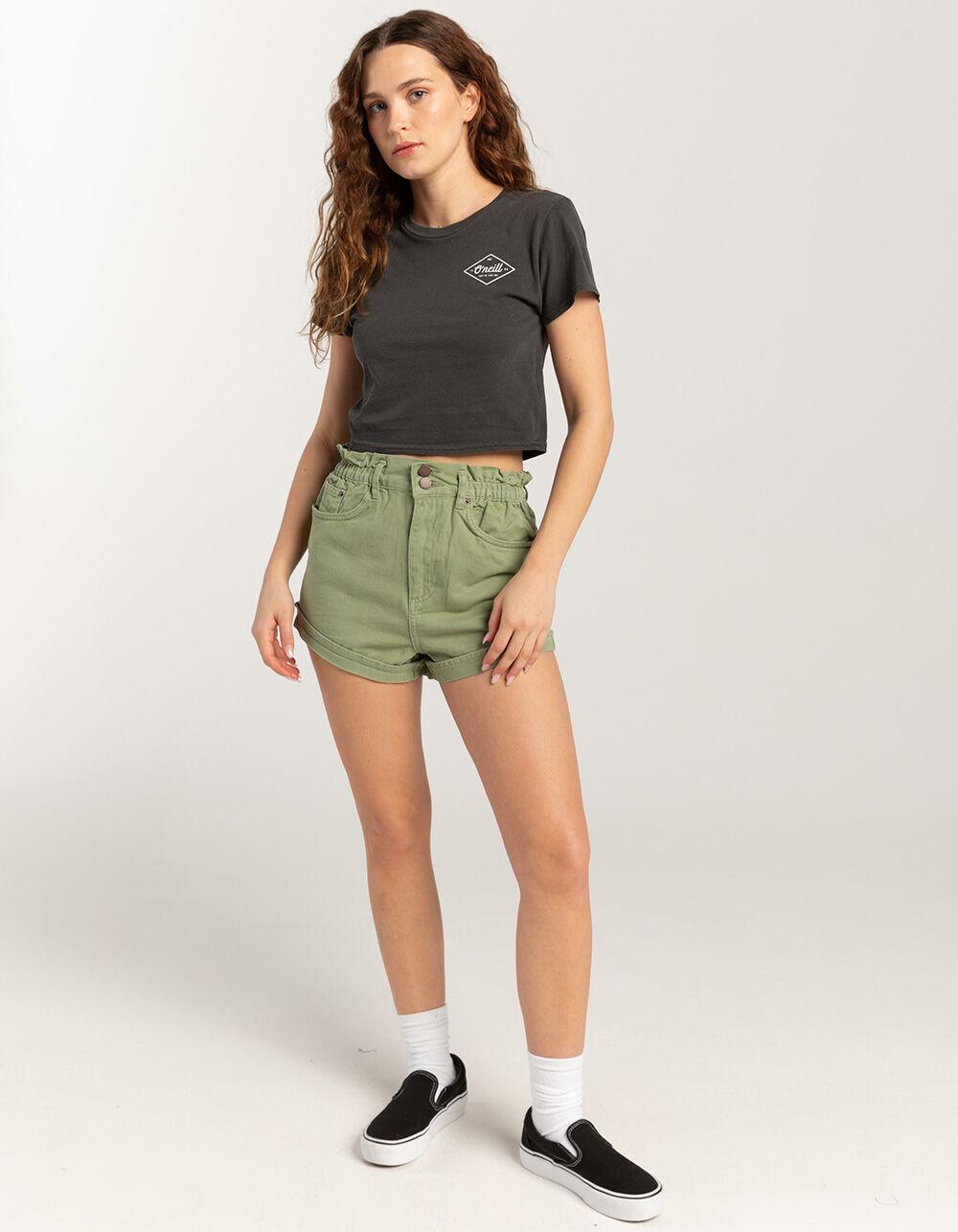 O'NEILL Bella Tropical Womens Crop Tee - WASHED BLACK Product Image