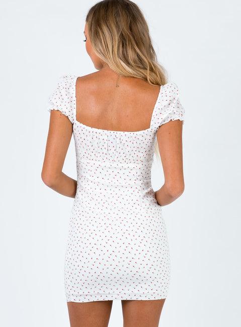 Natalina Mini Dress White / Red Product Image