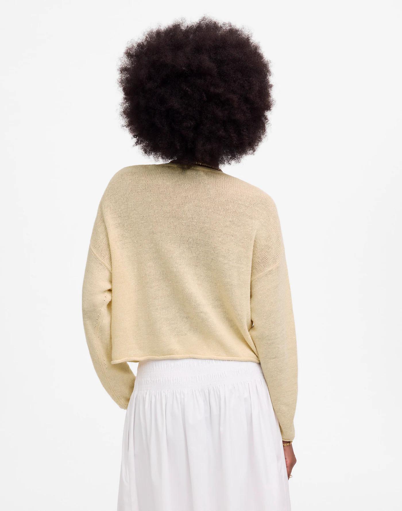 Linen V-Neck Sweater Product Image