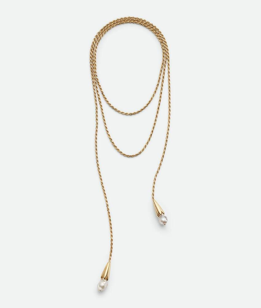 Women's Pearl Scarf Necklace in White Product Image