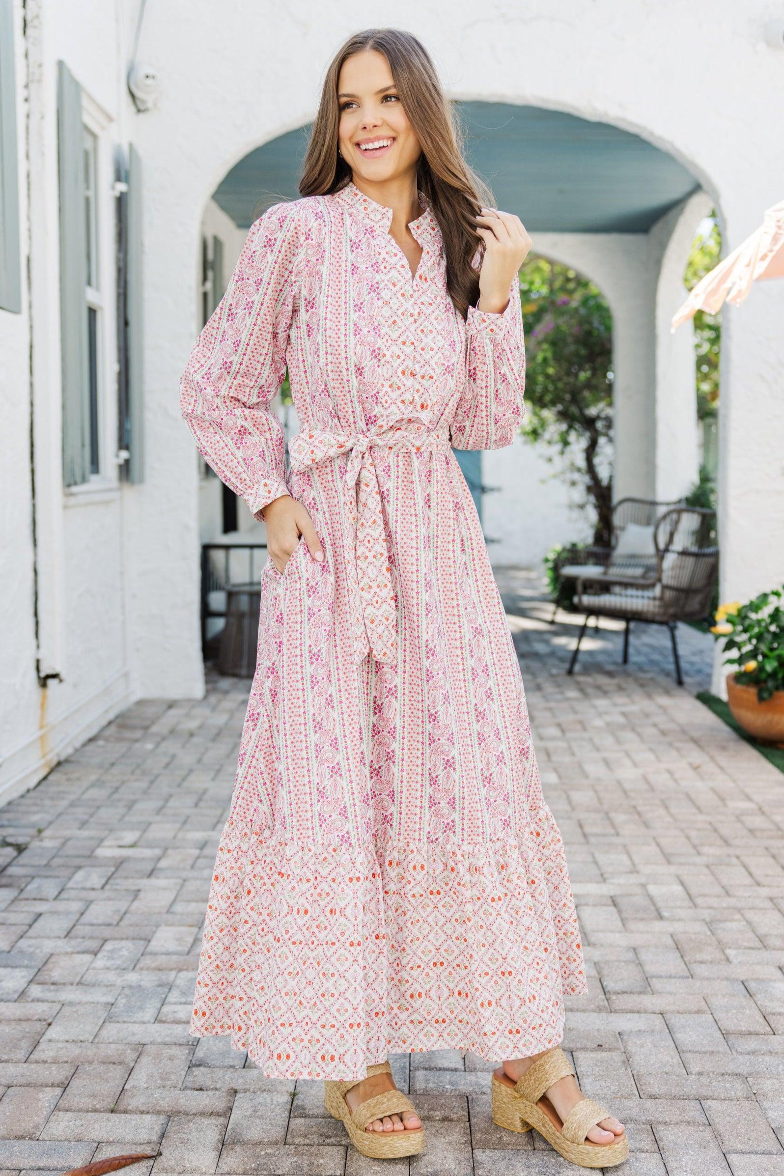 Came To Play Red Floral Maxi Dress Female Product Image