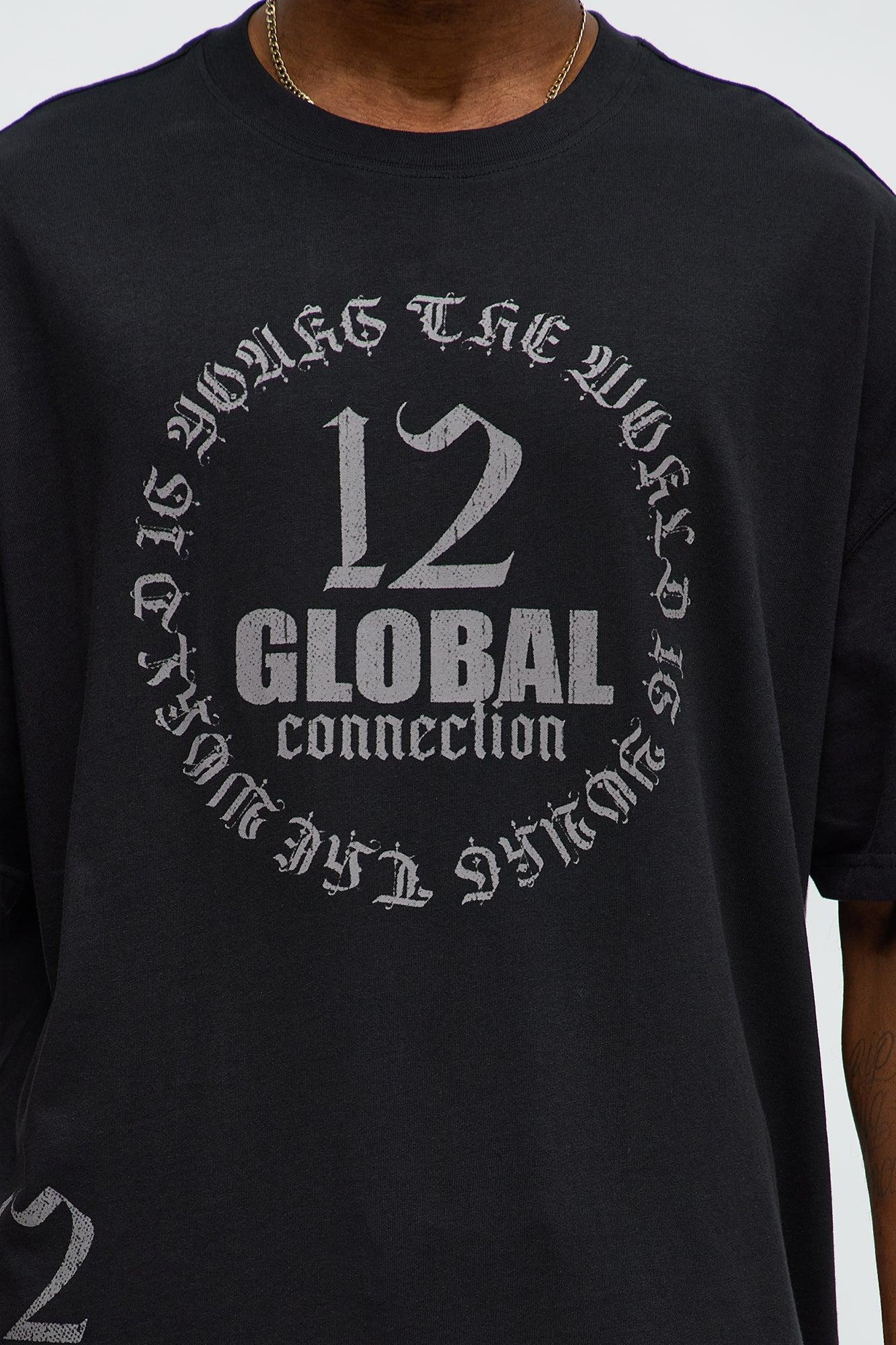 12 Global Oversized Short Sleeve Tee - Black Product Image