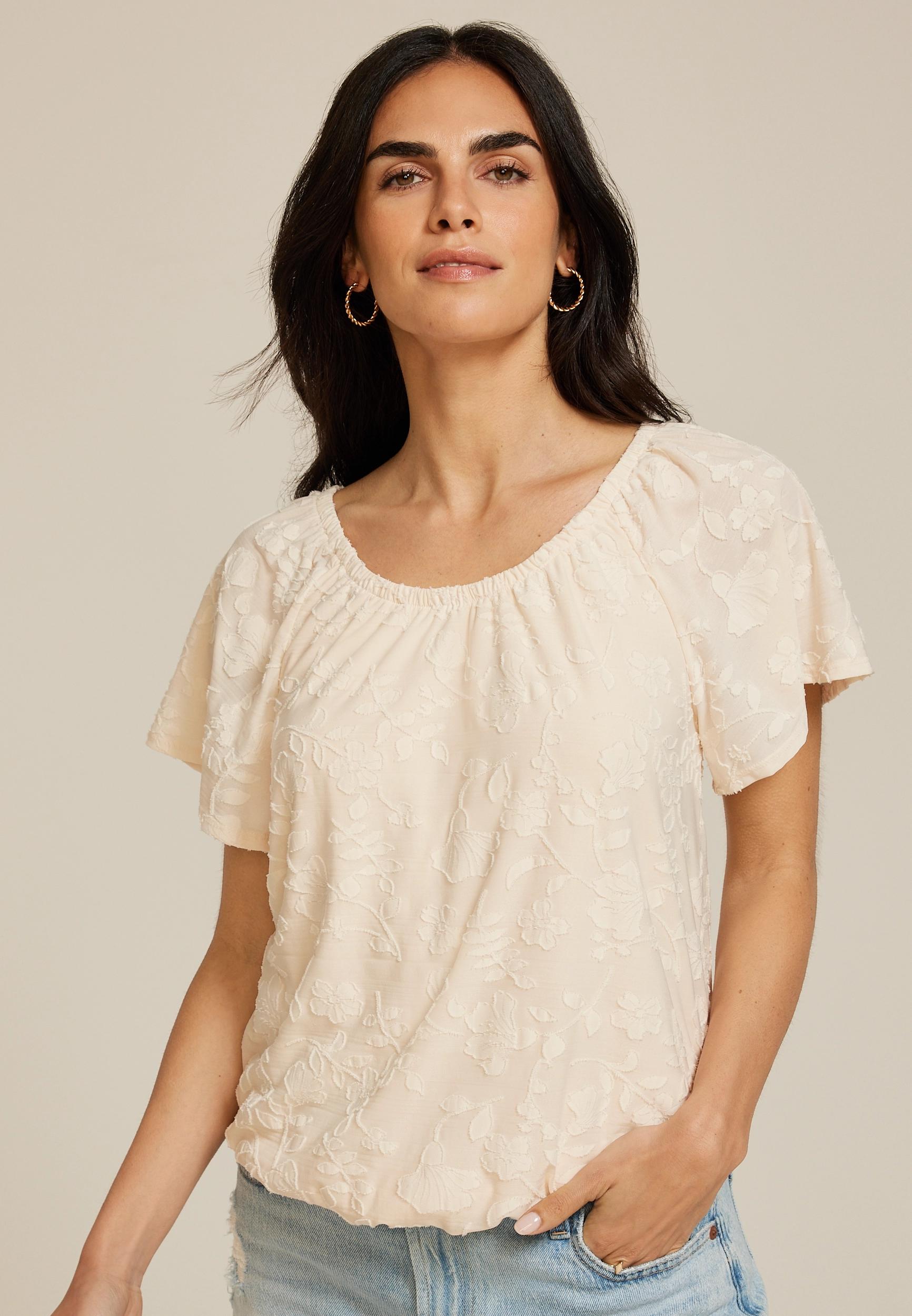 Jacquard Bubble Hem Blouse Product Image