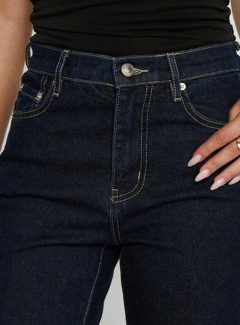 Cindee High Rise Cropped Jeans Raw Indigo Product Image
