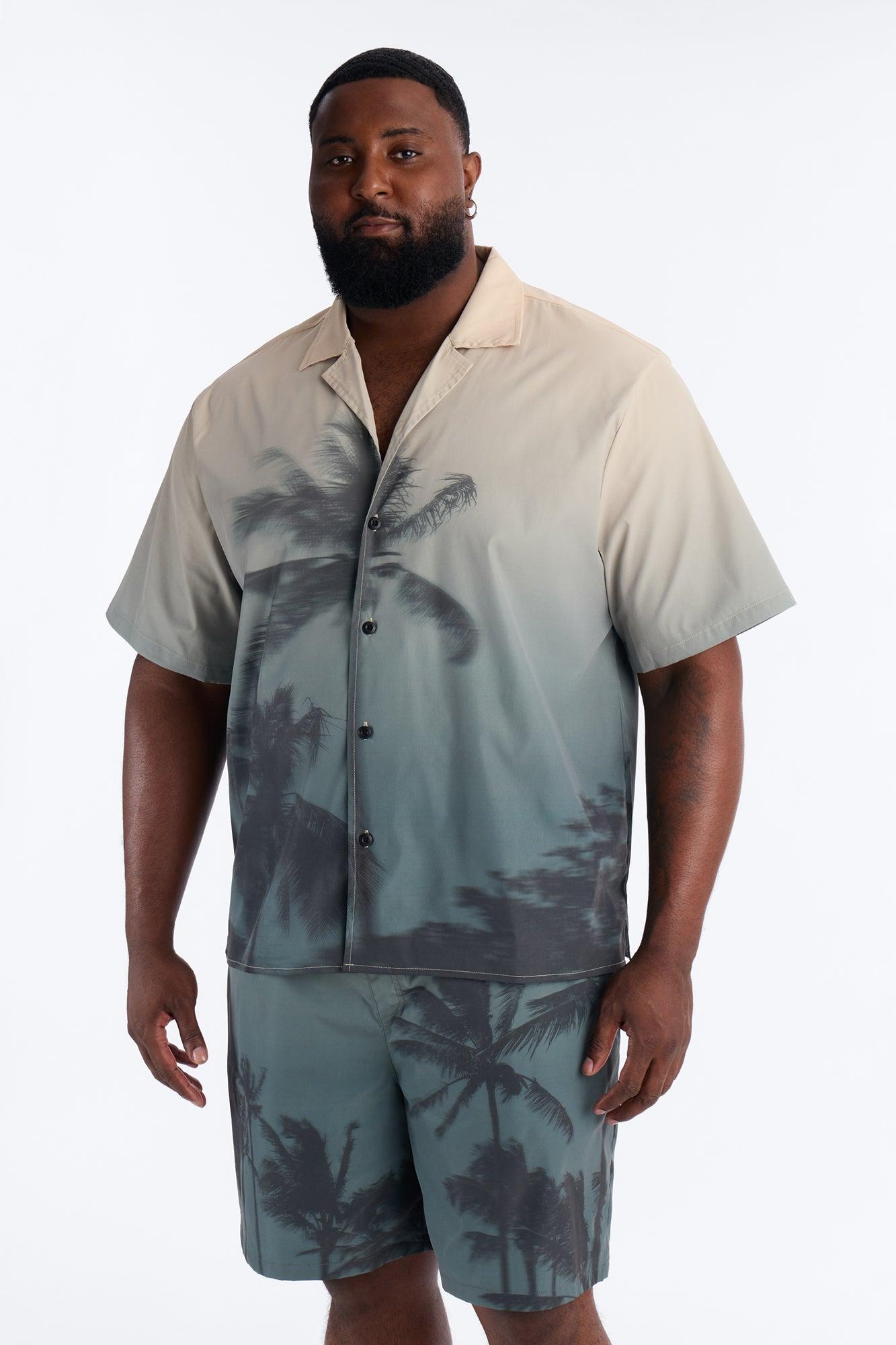Relaxed Moab Breeze Cuban Collar Button Up Shirt - Taupe Male Product Image