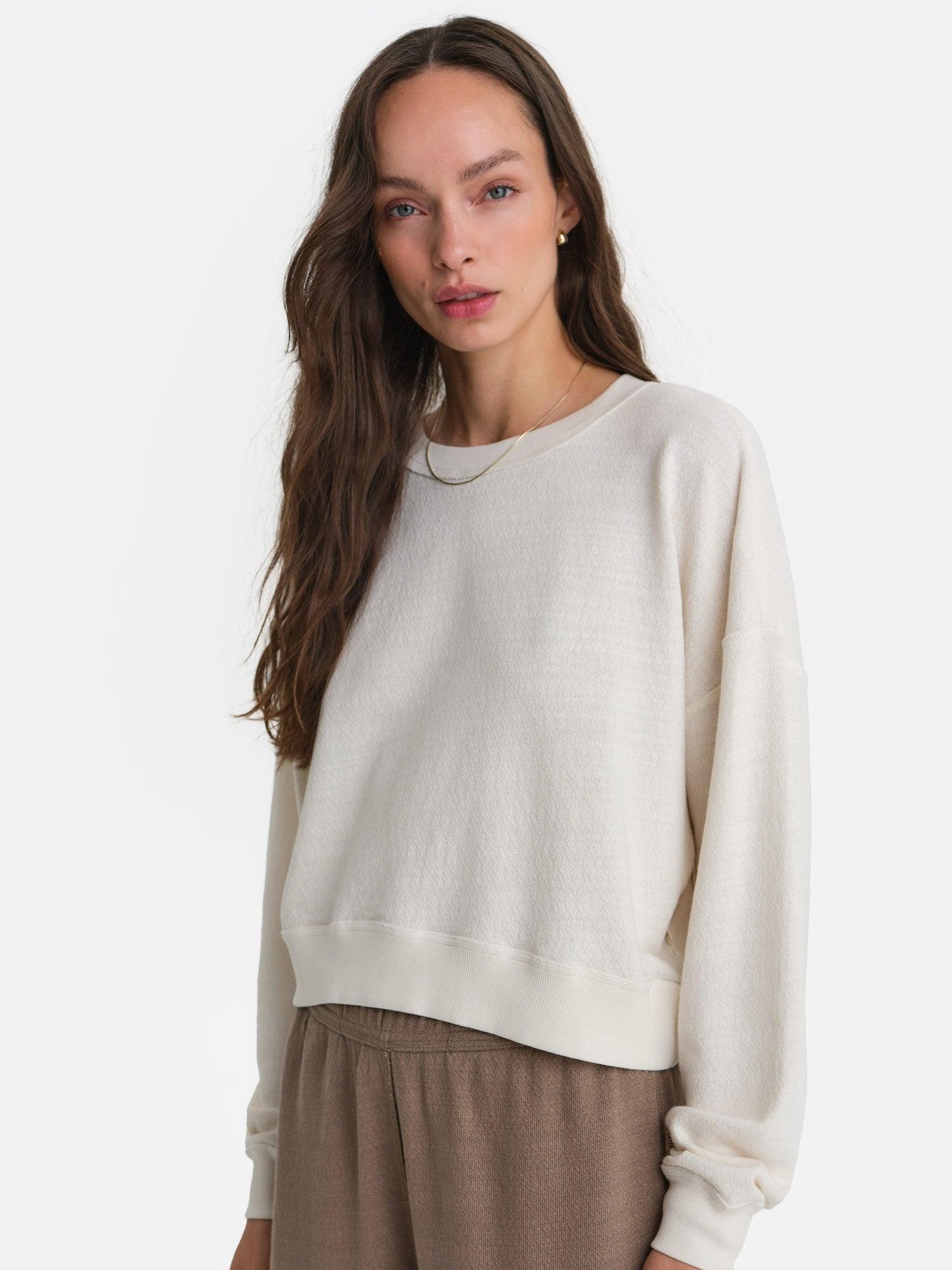 Textured Knit Crewneck Pullover Female Product Image